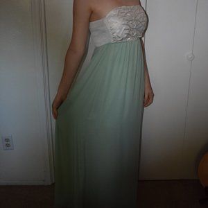 Green and White Prom Dress